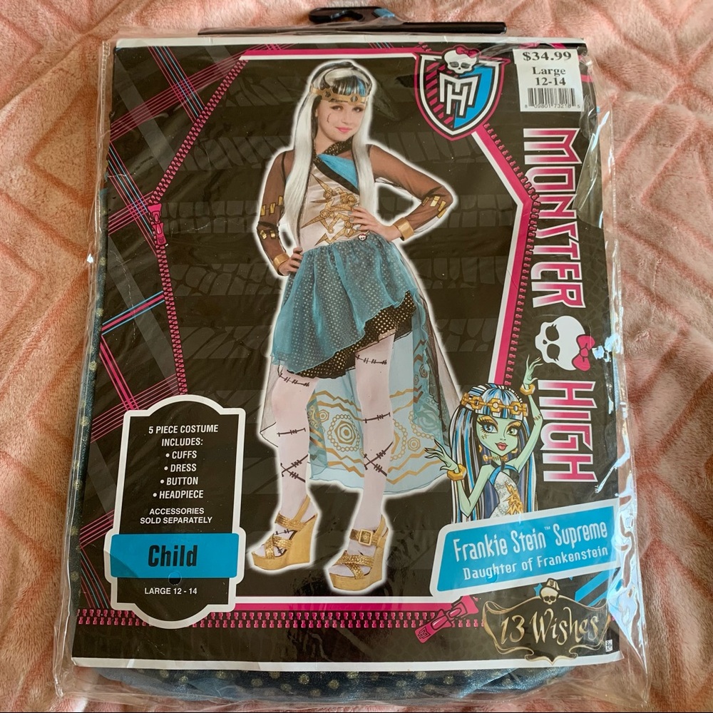 New Children’s Halloween Costume Monster High Frankie Stein Supreme